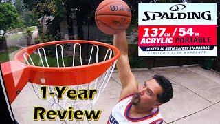 Spalding 54Inch Acrylic Basketball Hoop 1Year Review [upl. by Ikey]