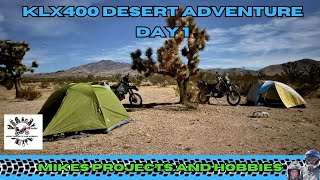 KLX400 Adventure in the desert Day 1 of 1250 miles moto camping on Dual Sports in November [upl. by Ellessig]