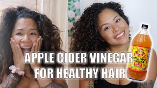 HOW amp WHY ACV RINSE TUTORIAL  BEFORE amp AFTER APPLE CIDER VINEGAR RINSE  CLARIFY SCALP  HAIR [upl. by Assiled4]