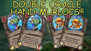 Level 7 HAND MURLOCS With Double ORACLE  Hearthstone Battlegrounds [upl. by Russom816]