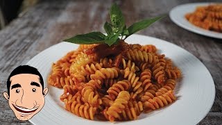 Pasta with Pancetta  Pasta with Italian Bacon and Tomato Basil Sauce  Italian Food Recipes [upl. by Anerok483]