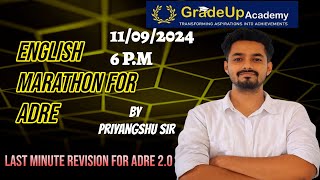 ENGLISH MARATHON FOR ADRE 20 Grade lll amp Grade IV [upl. by Erual]