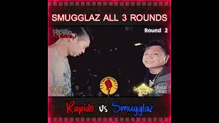 SMUGGLAZ ALL 3 ROUNDS vs RAPIDO FLIPTOP [upl. by Mehs418]