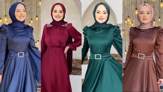 Saten Tesettür Abiye Elbise Modelleri Yeni sezon 2023  Hijab Dresses For Party [upl. by Mariska162]