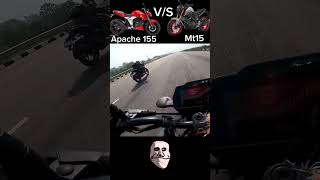 Yamaha MT15 V20 Vs Tvs Apache RTR 160 4V  Long Race  Which Is Faster tvssport tvsraider [upl. by Rodgers]