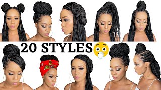 🔥 20 WAYS TO STYLE BOX BRAIDS  BEGINNER FRIENDLY Protective Style  Tupo1 [upl. by Yelkreb]