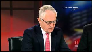 Lateline  NBN debate Malcolm Turnbull vs Anthony Albanese  12082013 [upl. by Akimahs733]