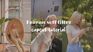 Capcut filter preset  soft Korean filter tutorial [upl. by Butte]