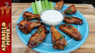 How to Make Crispy Chicken Wings on the Grill with Honey Sriracha Recipe [upl. by Bracci608]