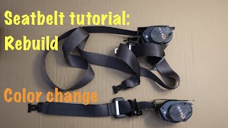 Deployed seatbelt pretensioner rebuild and color change tutorial [upl. by Adiana]