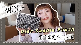 包包开箱 Dior Saddle PouchWOC  背法容量测评  入门款包包推荐✨ [upl. by Schargel]