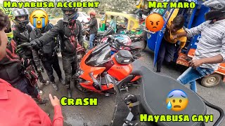 Hayabusa ka Accident ho gaya 😭 bheech road mai jhagda 😡 Bike ka tagda nuksaan ho gaya 😞 [upl. by Alliber547]