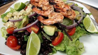 Grilled Chipotle Lime Shrimp Salad  With a Cilantro Lime dressing [upl. by Dachy8]