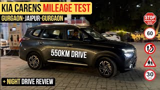 Kia Carens 550KM Mileage Test  Night Drive Review  Most Detailed [upl. by Ahtaela800]