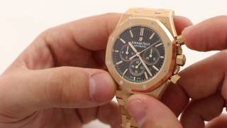 Audemars Piguet Royal Oak Chronograph 41mm 18k rose gold 26320OR Luxury Watch Review [upl. by Weikert]