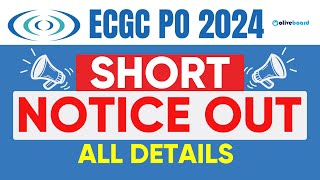 ECGC PO 2024 Short Notice OUT   ECGC PO Recruitment 2024  ECGC PO 2024 Notification [upl. by Llieno]