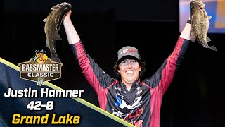 Justin Hamner leads Day 2 of 2024 Bassmaster Classic at Grand Lake with 42 pounds 6 ounces [upl. by Emmeline79]