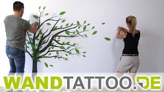 Wandtattoo Baum im Wind  Anleitung zum Anbringen [upl. by Melan128]