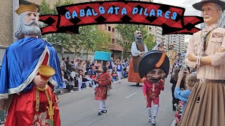 Cabalgata de Gigantes y Cabezudos Pilares 2024 [upl. by Aible]