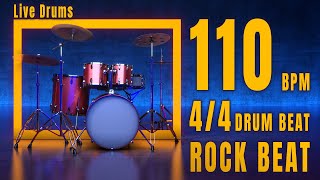 110 BPM ROCK DRUM BEAT 44  Metronome  TO PRACTICE [upl. by Nosredneh379]