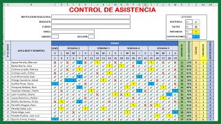 Cómo CREAR un REGISTRO DE ASISTENCIA para ALUMNOS en Excel Paso a Paso [upl. by Maxa]