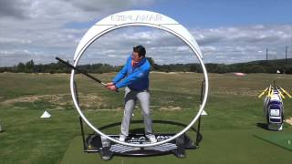 SURE SET INVENTOR DAN FROST demonstrating the EXPLANAR golf training system version 3 [upl. by Frere]