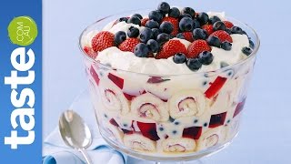 How to make summer berry trifle  tastecomau [upl. by Llerrem]