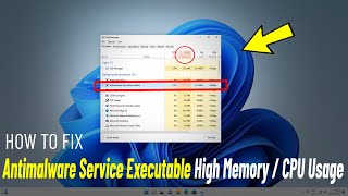 Fix  Antimalware Service Executable High Memory  CPU Usage  Windows 11 3 methods ✔️ [upl. by Agostino578]