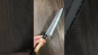 Yoshimi Kato Aogami Super Clad Kurouchi Chefs Gyuto Knife 210mm with Black Cherry Octagonal Handle [upl. by Aitsirt420]