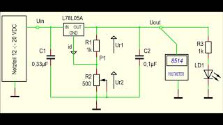 Einstellbarer Spannungsregler mit 78xx [upl. by Drusie413]