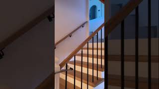 Iron wood staircase Part 2 Baranda de madera y hierro diywoodworking asmr wood carpintero [upl. by Arlon]