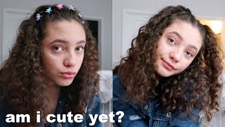 Trying 90s aesthetic hairstyles on curly hair [upl. by Anavrin708]