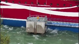 Viking Grace Scrapes Fender In Storm 29 11 2018 Mariehamn Åland [upl. by Adnahsed]