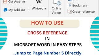 MICROSOFT WORD HOW TO USE CROSS REFERENCE IN MS WORD [upl. by Etterb564]