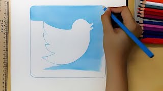 How to Draw the Twitter App Logo [upl. by Hardunn917]