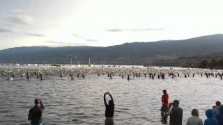 2010 Ironman Canada Penticton BC Swim Start [upl. by Darci]