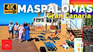 Gran Canaria Maspalomas Walk April 8 2022 👙 Seaside Palm Beach to Lopesan Costa Meloneras Resort [upl. by Hajar]