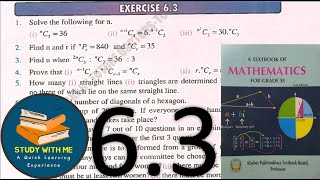 Exercise 63 Class 11 Maths Combinations  Ex 63 First Year Maths Combinations KPK Book [upl. by Zonnya]