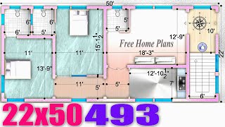 22x50 East facing 2bhk house plan [upl. by Edouard6]