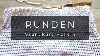 Linkshänder Grundkurs häkeln  in Runden arbeiten [upl. by Earlie492]