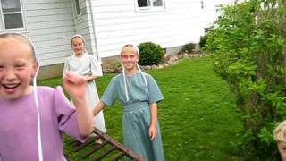 Amish girls who are playing in Shipshewana Indiana USA [upl. by Arracahs]