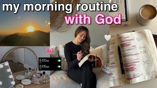 5AM MORNING ROUTINE WITH GOD 🤍 holy girl habits for a productive day [upl. by Arnon102]