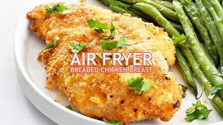 Crispy Air Fryer Breaded Chicken Breasts  Low Carb Deliciousness [upl. by Dobson763]