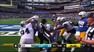 Raiders and Charger players fight after chargers TD nfl [upl. by Sadella]