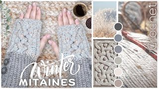 ❄️JOLIES MITAINES TRESSEES POUR UN HIVER AU CHAUD CROCHET WINTER ❄️ TUTO PAS A PAS MamieCrochet [upl. by Romola285]