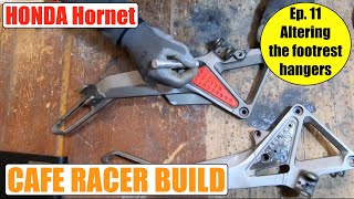 Honda Hornet Café Racer Budget Build  Episode11 Altering the footrest hangers [upl. by Eeresed888]