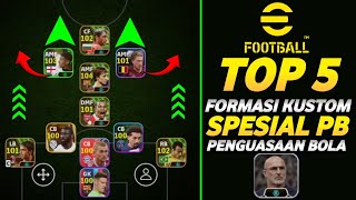 5 FORMASI META KUSTOM TERBARU PENGUASAAN BOLA EFOOTBALL 2025 MOBILE UPDATE V411 [upl. by Treble473]