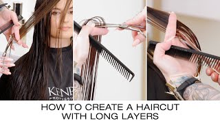 How to Create A Haircut with Long Layers  Hair Cutting Tutorial  Kenra Professional [upl. by Concoff]