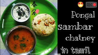 Pongal  sambar  chatney  in tamil • Annama samayal• How to make pongal • [upl. by Aneem416]