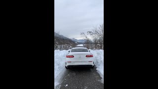 Mercedes E200 E300 Coupe C238  Startup and Drive Sound in Snow Winter shorts [upl. by Solon165]